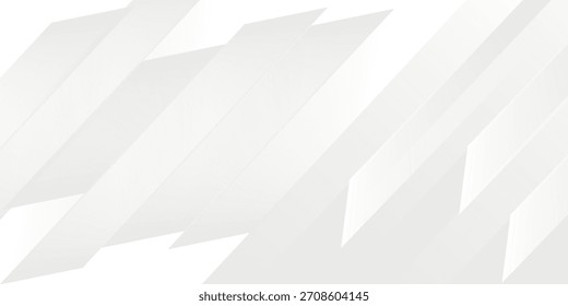 Fondo de lujo blanco con rayas diagonales de sombra gris. Luz elegante dinámico abstracto BG. Neumorfismo geométrico de moda. Telón de fondo moderno de venta 3d mínimo universal.