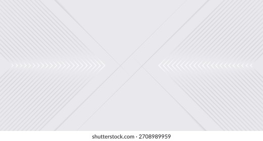 Fundo de luxo branco com listras diagonais de sombra cinza. Luz elegante dinâmico abstrato BG. Neumorfismo geométrico da moda. Universal mínimo 3d venda moderna fundo.
