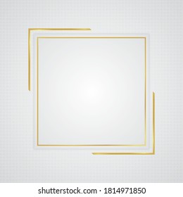 White luxury background square gold frame overlap layer design. vector illustration.