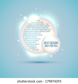White luxury label with light sparkles