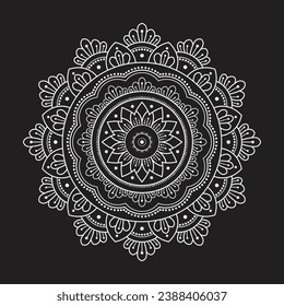 White Luxury mandala Vector Design, Mandala for henna, mehndi, tattoo, Decorative ethnic ornamental elements, Oriental patterns
