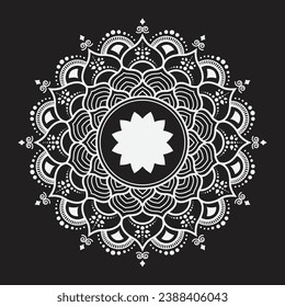 White Luxury mandala Vector Design, Mandala for henna, mehndi, tattoo, Decorative ethnic ornamental elements, Oriental patterns
