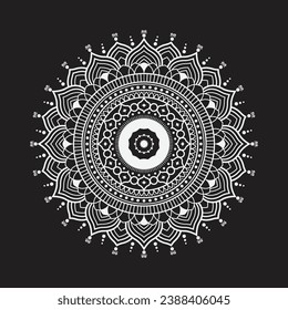 White Luxury mandala Vector Design, Mandala for henna, mehndi, tattoo, Decorative ethnic ornamental elements, Oriental patterns
