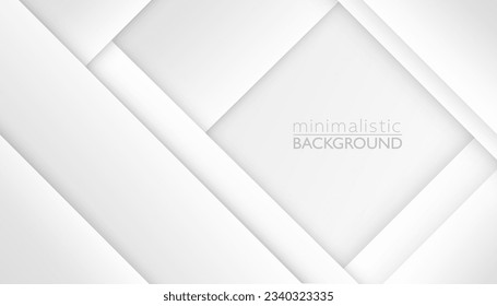 White luxury paper cut background. Abstract  layered papercut decoration textured with engraved halftone pattern. 3d backdrop with vertical line layers. Vector illustration. Minimalist template