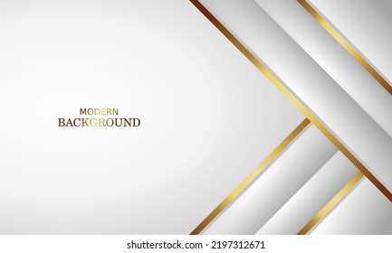 White Luxury Premium Background And Gold Line.