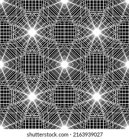 Patrón blanco de lujo sin fisuras sobre el fondo negro. Ilustración vectorial.