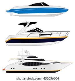 White luxury yacht. set