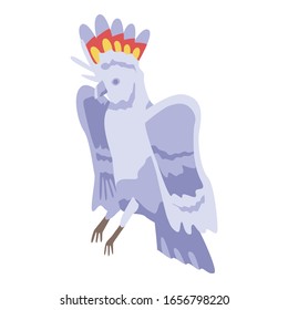 White macaw icon. Isometric of white macaw vector icon for web design isolated on white background