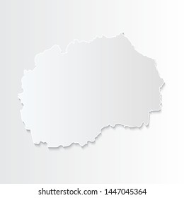 White Macedonia map-countries. Vector paper map of Macedonia on a gray background. Vector illustration.