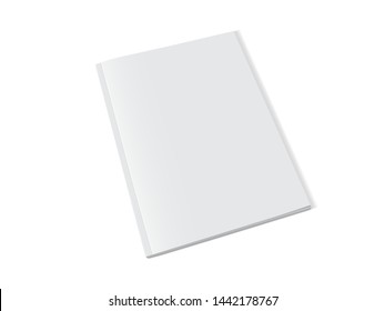 white magazine on white background mock up vector