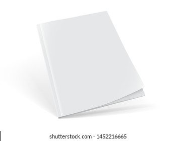 White Magazine On White Background Mock Up Vector