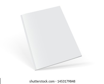white magazine on white background mock up vector