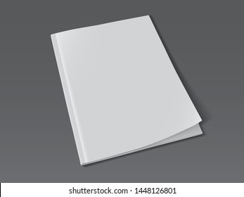 white magazine on dark background mock up vector