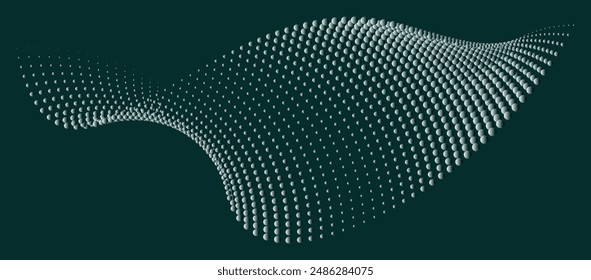 White and magenta dots arranged in a curved circular shape create a fluid dot curve against a sky-blue background, making it ideal for technology-related designs and sound-themed graphics.