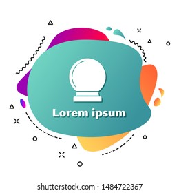 White Magic ball icon isolated on white background. Crystal ball. Abstract banner with liquid shapes. Vector Illustration
