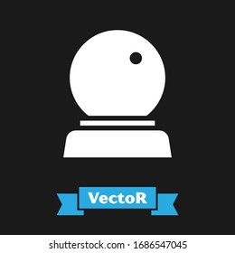 White Magic ball icon isolated on black background. Crystal ball.  Vector Illustration
