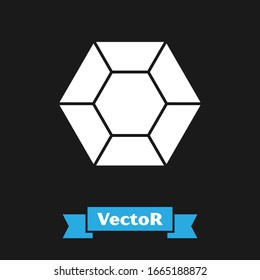 White Magic stone icon isolated on black background. Fantasy crystal. Jewelry gem for game.  Vector Illustration