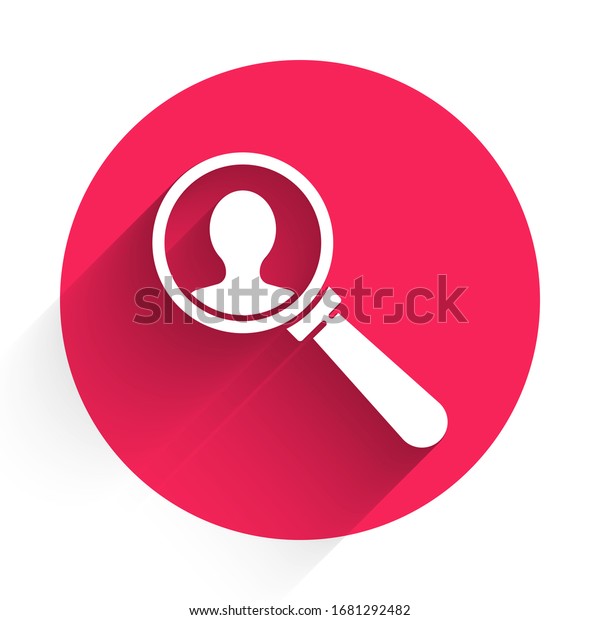 White Magnifying Glass Search People Icon Stock Vector Royalty Free