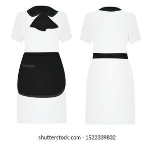 White Maid Uniform. Vector Illustration