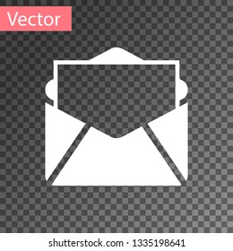 White Mail and e-mail icon isolated on transparent background. Envelope symbol e-mail. Email message sign. Vector Illustration