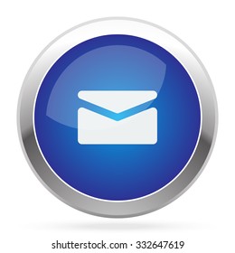 White Mail icon on blue web app button
