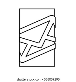 White mail into the smartphone image icon, vector illustration