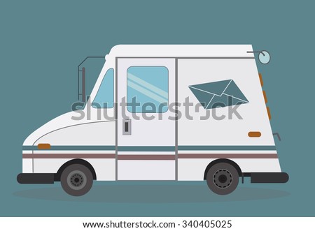 White mail truck