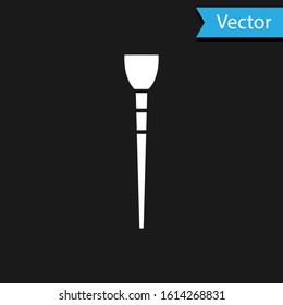 White Makeup brush icon isolated on black background.  Vector Illustration