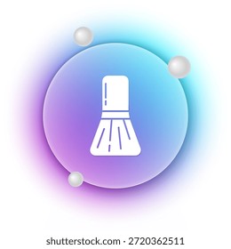 Icono de pincel de maquillaje blanco aislado sobre fondo blanco. Fondo de círculo degradado azul y púrpura. Vector