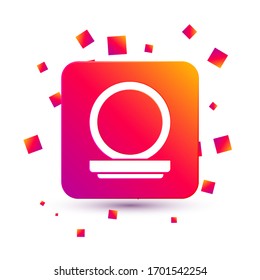 White Makeup powder with mirror icon isolated on white background. Square color button. Vector Illustration