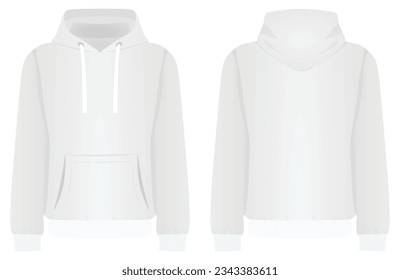 White male hoodie. vector illustration