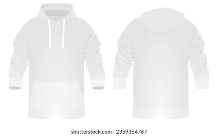 White male hoodie. vector illustration