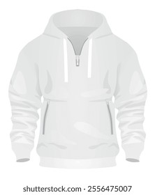 White male hoodie. vector illustration