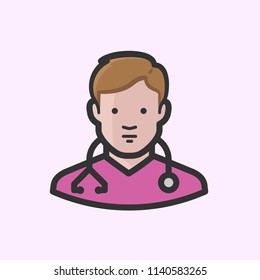 White male nurse with stethoscope