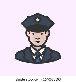 White male police officer in blue uniform