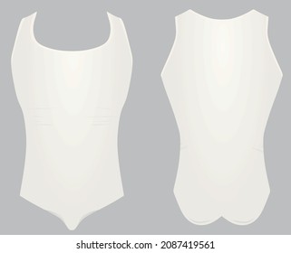 White male sleeveless bodysuit.vector illustration