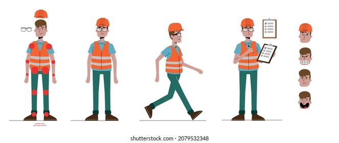 White Male Worker for Rig Animation