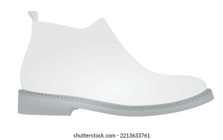 White man ankle shoe. vector illustration