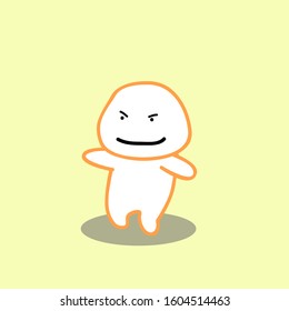white man cartoon character for kids apparel design  vector illustration