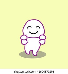 white man cartoon character for kids apparel design  vector illustration