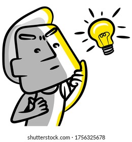White man cartoon got idea concept vector on a white background