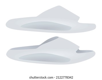 White man slippers. vector illustration