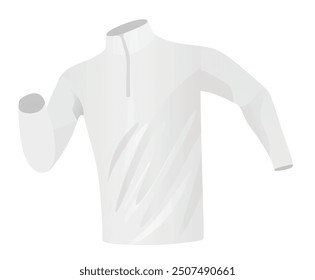 White man zip top t shirt. vector illustration