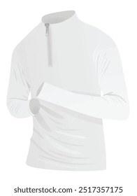 White man zip top t shirt. vector illustration