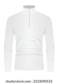 White man zip top t shirt. vector illustration