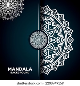 White mandala background with luxury arabesque pattern. Ramadan Style Decorative mandala. Mandala for print, poster, cover, brochure, flyer, banner and etc