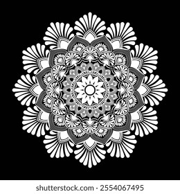 White Mandala can be used in Background of wall art