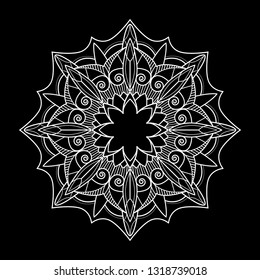 White mandala pattern on white background