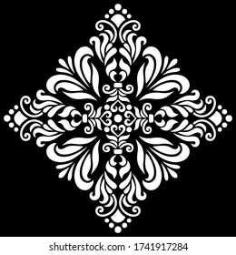 White mandala pattern on black stencil doodles sketch good mood