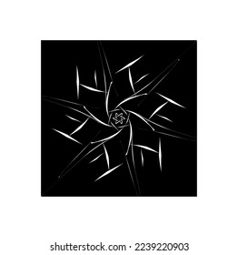 Mandala blanca. Patrón de ornamento redondo sobre fondo negro. Ilustración del vector